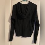 Stateside NWOT  Black Long Sleeve Ribbed 1/2 Zip Hooded Sweater Size Large Basic Photo 1