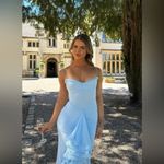 House Of CB NWOT House‎ of Cb Gabbi Blue Ice water Ruffle front Mesh Cocktail Dress sz M Photo 12