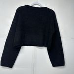Wild Fable Women’s Cropped Sweater Size Medium Black White Bow Knit Long Sleeve Photo 7