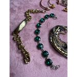 Lot of 7 Bracelets Mixed Metals Gold Silver Green Black Costume Jewelry Set Photo 1