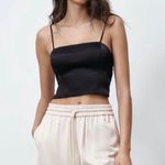 ZARA Satin Effect Black Strappy Top Photo 0