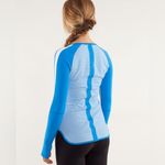 Lululemon Reversible Blue Striped Runder Under Long Sleeve Photo 1