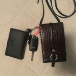 Brighton Croc-Embossed Burgundy Crossbody Phone Bag Photo 2