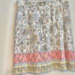 Ann Taylor Loft XS A-Line Pleated Midi Skirt pastel Floral Print Linen P… Photo 9