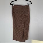 Capulet 𝅺 Ives Ruched Check Midi Skirt Brown S NWT‎ Photo 1