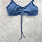 None Blue Padded Adjustable String Clasp Bikini Top Swimwear Medium Photo 6