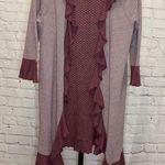 Lili's Closet Striped Ruffled Cardigan Purple Photo 0