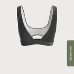 Berlook Black Lurex Cut Out Bikini Top ONLY 18 Size XL Photo 5