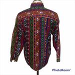 Vintage Boho Indie Tribal Abstract Multicolored button down shirt medium Photo 2