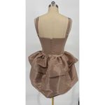 New! OW Collection Bubble Peplum‎ Mini Dress Taupe Size XS $330 Tan Photo 2