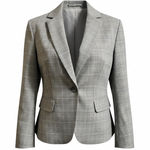 NY&C Women's Size 2 Stretch Plaid Blazer Career Workwear Jacket Office Gray Photo 0