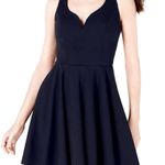 B Darlin V-Neck Fit & Flare Skater Dress - Black - Open Back - 14W Photo 0