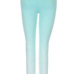 CARBON38 Bright Turquoise White Ombre Jacquard 7/8 Leggings Photo 1