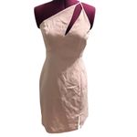 BCBGMAXAZRIA  Cross Front Cutout One Shoulder Asymmetric Mini Dress Pink NWT 2 Photo 1