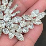 Vintage Unsigned Clear Rhinestones Pave Silver Photo 11