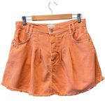 Anthropologie  Pilcro Pleated Micro Denim Skirt Orange Size 8 NEW Photo 3