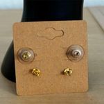 Gold Plated Lavender Zirconia Stud Earrings Anniversary Elegant Gift Set of 2 Purple Photo 6