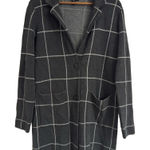 Tribal Long Gray & White Knit Blazer Jacket Women’s Medium Photo 0