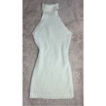 Nasty Gal White Crochet Turtleneck Sleeveless Bodycon Sweater Mini Dress XL Photo 1