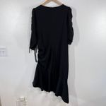 RODARTE x Universal Standard Black‎ Ruched Tie Sleeve Flounce Hem Dress Small Black Photo 2