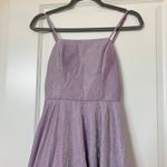 City Studio Lilac Glitter Gown Size 1/2 Lace Back Prom Dress w/ Pockets 59" Long Purple Photo 1