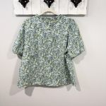 J.Crew Liberty Ruffle Trim Floral Top Size XL Green Photo 3