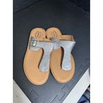 Kork-Ease NWOT  Belmont Leather Thong-Strap Platform Sandal 11 Metallic Silver Photo 2