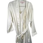 Victoria's Secret  Vtg Y2K White Beaded Lace Satin Lingerie Robe Set Bride Honeym Photo 0