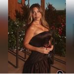 Ronny‎ Kobo Hudsen Black 3D Rose Satin Strapless Mini Dress Size Medium Photo 4