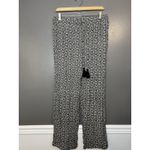 Knox Rose Pants Womens Large Black White Boho Wide Leg Tassel Drawstring Rayon Photo 1