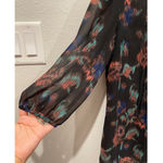 Urban Outfitters KIMCHI BLUE Black Multicolor 3/4 Sleeve Sheer Blouse Photo 3