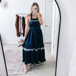 Mira Mikati Navy Blue Tiered Maxi Dress Photo 1