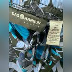 Sag Harbor VTG 80s 90s Black & Blue Tropical Floral Knee-Length Skirt Photo 6