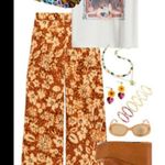 ZARA Linen Palazzo Pants XSMALL ORANGE burnt Bohemian Photo 6