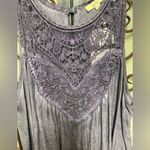 Kori  purple crochet neck Trapeze midi dress Photo 3