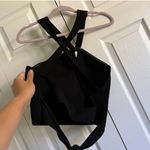 Club Monaco raeni ribbed criss cross halter cropped tank top open back black S Photo 3