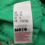 Topshop MOTO High Waist Raw Hem Neon Green Cotton Denim Skirt Size 8 80s NEW Photo 9