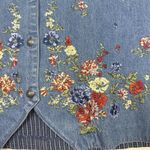 Source Unknown Embroidered Denim Vest Womens Medium Cottagecore Grandmacore Floral Western Boho Photo 2