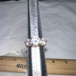 Rose Gold Tone Side Profile CZ Engagement/Cocktail Ring Pink Photo 3