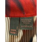 Serenade New York Womens Y2K Crinkle Pleated Print Button Front Blouse Top Large Brown Photo 3