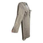 Tommy Bahama  Women Size XS Brown Linen Collared Shirt Dress Roll-Tab Sleeve Photo 4