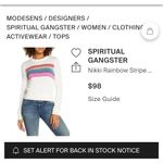 Spiritual Gangster NIKKI RAINBOW SWEATER SIZE LARGE Photo 4
