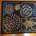 TCM Turner Classic Movie Scarf Black Colorful Fireworks Kaleidoscope Silk Wrap Photo 4