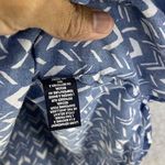 Saks 5th Avenue Blue Saks Fifth Avenue Women's Blouse Sleeveless Boho Embroidered Tassel Cotton Photo 4