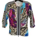 Joseph Ribkoff Size 2 Stretch Jacket Zips Light Weight Animal and abstract print Photo 0