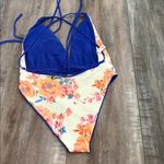 Maaji  Blue Floral Safari Reversible One Piece swimsuit size Medium Photo 1