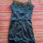 DARK GREEN SATIN & LACE BODYCON MINI DRESS White Size XS Photo 1