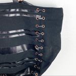 Victoria's Secret VICTORIA’S SECRET Black Side Lace Canvas Shoulder Tote Photo 3