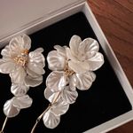 Anthropologie  Blossom Drop Earrings Ivory Photo 7
