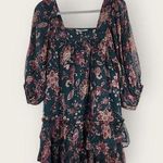 Band of Gypsies Band of the Free Green and Oxblood Paisley Boho Tiered Mini Dress NWT Size Small Photo 0